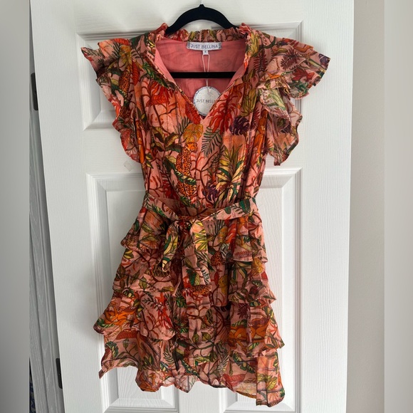 La Fuori Dresses & Skirts - Just Bellina by La Fuori Tropical Print Belted Dress, Size Small, nwt